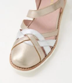 Billow Champagne Silver Leather Heels -Lynx Shoes Shop DF12525MWELE 5