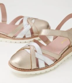 Billow Champagne Silver Leather Heels -Lynx Shoes Shop DF12525MWELE 6