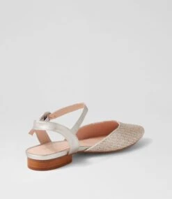 Drias Silver Wash Woven Leather Flat Shoes -Lynx Shoes Shop DF12533SIZ4N 4