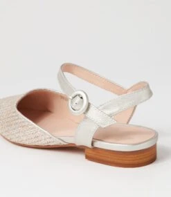 Drias Silver Wash Woven Leather Flat Shoes -Lynx Shoes Shop DF12533SIZ4N 6