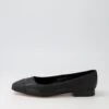 Dikota Black Leather Ballet Flats -Lynx Shoes Shop DF12536B58LE 2