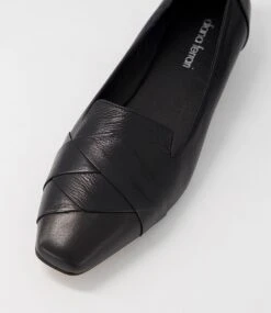 Dessa Black Leather Loafers -Lynx Shoes Shop DF12538BLALE 5