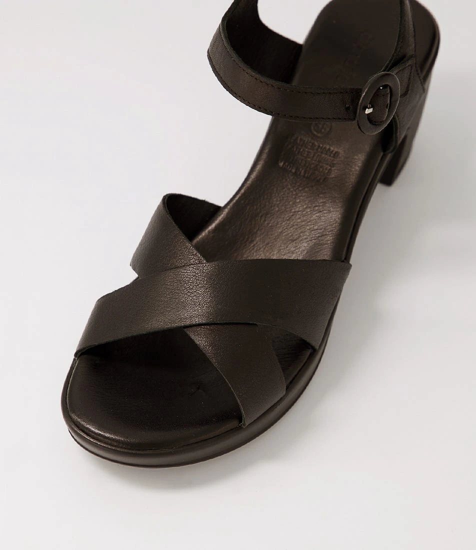 Baha2 Black Leather Sandals Bh 6 Baha2 Black Leather Sandals Bh - Image 4