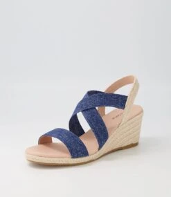 Jolli Dark Denim Elastic Espadrilles -Lynx Shoes Shop DF12601DLT29 3
