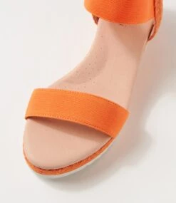 Worthy Orange Rope Elastic Sandals -Lynx Shoes Shop DF12604OJC29 5