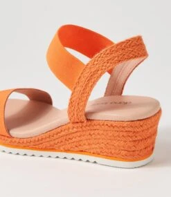 Worthy Orange Rope Elastic Sandals -Lynx Shoes Shop DF12604OJC29 6