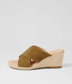 Jinna Khaki Suede Sandals