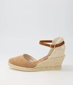 Taloria Champagne Recycled Canvas Wedges