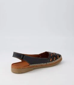 Bogart Black Tan Leather Flat Shoes -Lynx Shoes Shop DF12665BCPLE 4