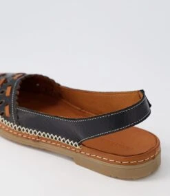 Bogart Black Tan Leather Flat Shoes -Lynx Shoes Shop DF12665BCPLE 6