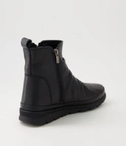 Evelyn Black Leather Ankle Boots -Lynx Shoes Shop DF12671BLALE 4