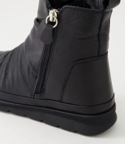 Evelyn Black Leather Ankle Boots -Lynx Shoes Shop DF12671BLALE 6