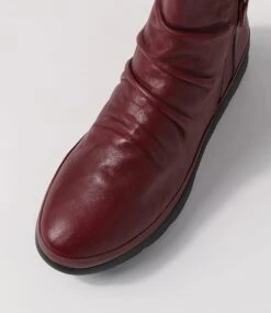 Evelyn Bordo Leather Ankle Boots -Lynx Shoes Shop DF12671R08LE 5