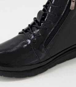 Erika Black Patent Leather Ankle Boots -Lynx Shoes Shop DF12673BLAPL 6