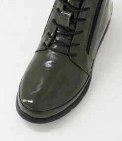 Erika Forest Patent Leather Ankle Boots -Lynx Shoes Shop DF12673H22PL 5