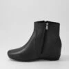 Fleur Black Leather Ankle Boots -Lynx Shoes Shop DF12683BLALE 2