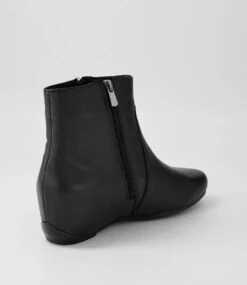 Fleur Black Leather Ankle Boots -Lynx Shoes Shop DF12683BLALE 4