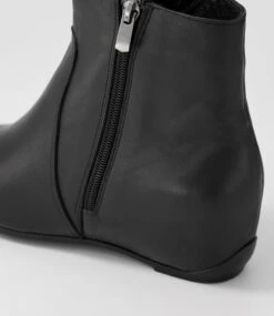Fleur Black Leather Ankle Boots -Lynx Shoes Shop DF12683BLALE 6