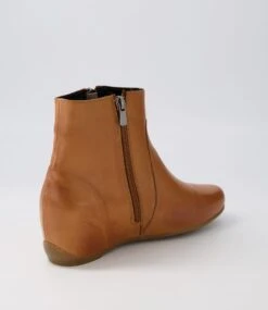 Fleur Tan Leather Ankle Boots -Lynx Shoes Shop DF12683TANLE 4