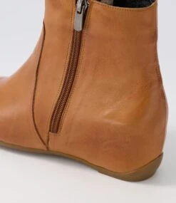 Fleur Tan Leather Ankle Boots -Lynx Shoes Shop DF12683TANLE 6