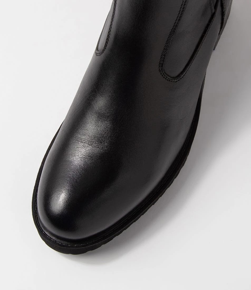 Haylee Black Leather Knee High Boots 6 Haylee Black Leather Knee High Boots - Image 4