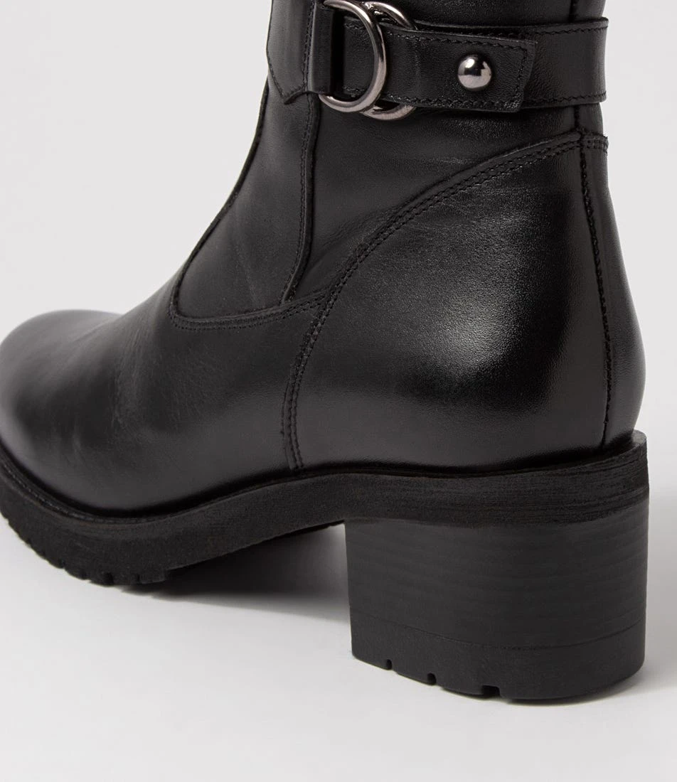 Haylee Black Leather Knee High Boots 7 Haylee Black Leather Knee High Boots - Image 5