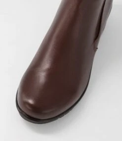 Olaine Dark Brown Leather Chelsea Boots -Lynx Shoes Shop DF12701EFJLE 5