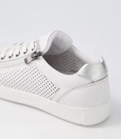 Princess White Silver Leather Sneakers -Lynx Shoes Shop DF12705W95LE 6