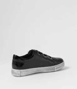 Prince Black Distressed Sole Patent Leather Sneakers -Lynx Shoes Shop DF12708B75PL 4