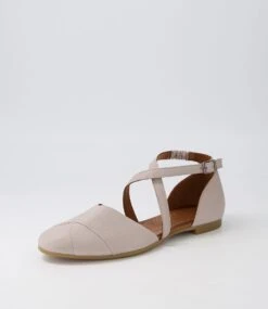 Serine Light Grey Leather Flat Shoes -Lynx Shoes Shop DF12717GDPLE 3