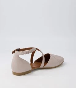 Serine Light Grey Leather Flat Shoes -Lynx Shoes Shop DF12717GDPLE 4