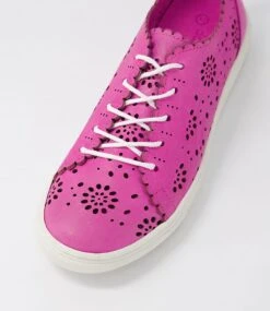 Sabrina Fuchsia Leather Sneakers 10 Sabrina Fuchsia Leather Sneakers -Lynx Shoes Shop DF12719P22LE 5
