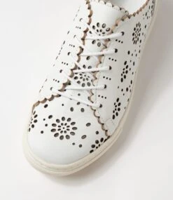 Sabrina White Leather Sneakers 10 Sabrina White Leather Sneakers -Lynx Shoes Shop DF12719WHILE 5