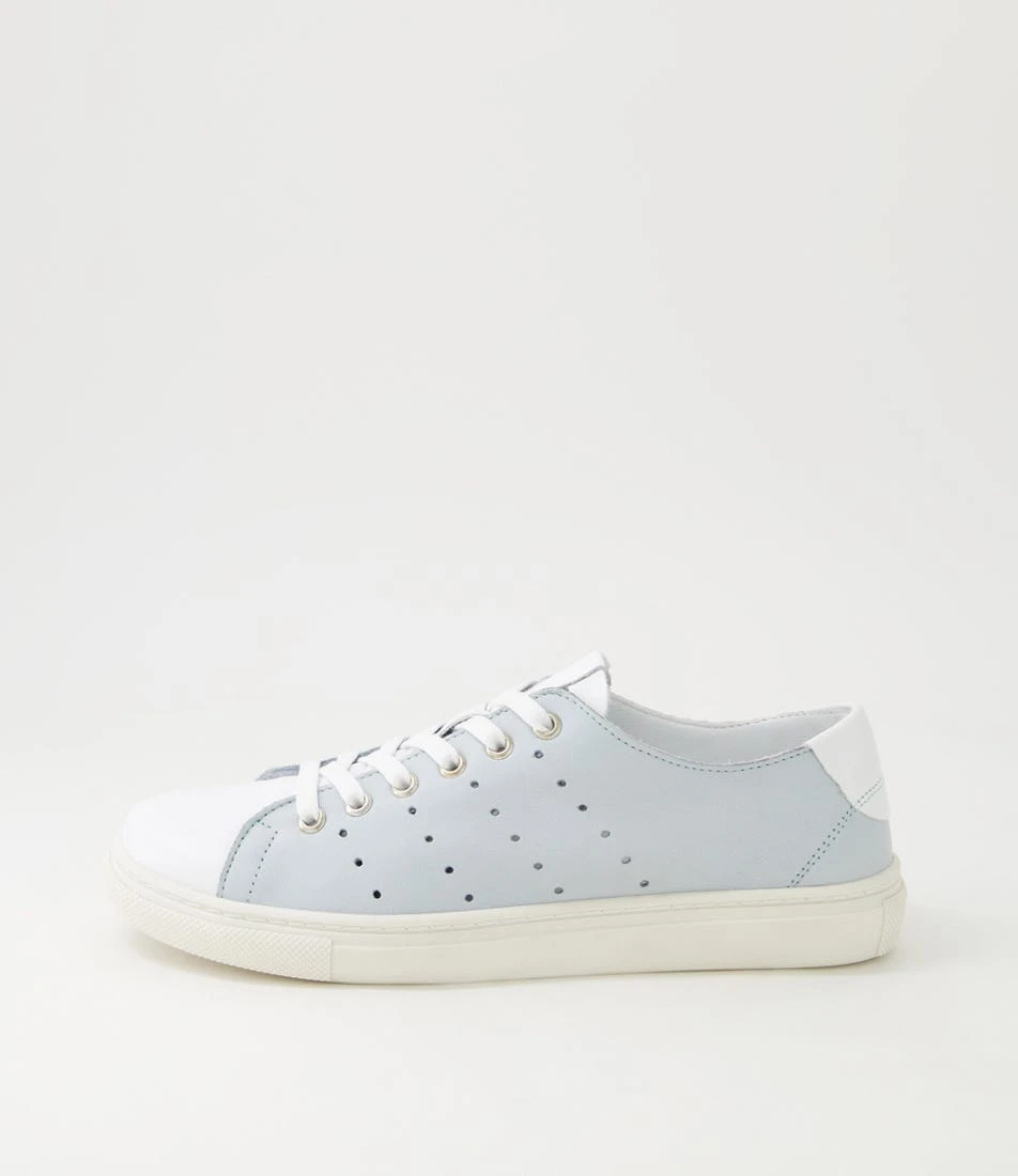 Sammie White Pale Blue Leather Sneakers 3 Sammie White Pale Blue Leather Sneakers