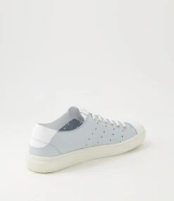 Sammie White Pale Blue Leather Sneakers 9 Sammie White Pale Blue Leather Sneakers -Lynx Shoes Shop DF12720WTELE 4