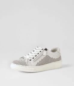 Tenty White Leather Sneakers -Lynx Shoes Shop DF12723WHILE 3