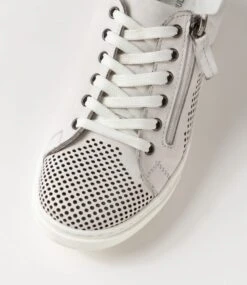 Tenty White Leather Sneakers -Lynx Shoes Shop DF12723WHILE 5