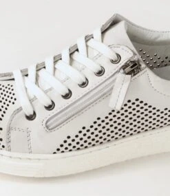 Tenty White Leather Sneakers -Lynx Shoes Shop DF12723WHILE 6