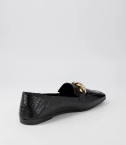 Tusconi Black Snake Patent Leather Flat Shoes -Lynx Shoes Shop DF12733B39PL 4