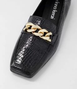 Tusconi Black Snake Patent Leather Flat Shoes -Lynx Shoes Shop DF12733B39PL 5
