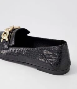 Tusconi Black Snake Patent Leather Flat Shoes -Lynx Shoes Shop DF12733B39PL 6