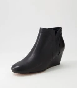 Livia Black Leather Ankle Boots -Lynx Shoes Shop DF12735B66LE 3