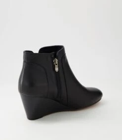 Livia Black Leather Ankle Boots -Lynx Shoes Shop DF12735B66LE 4