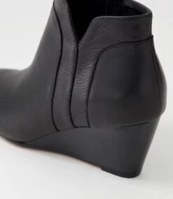 Livia Black Leather Ankle Boots -Lynx Shoes Shop DF12735B66LE 6