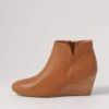 Livia Tan Natural Heel Leather Ankle Boots -Lynx Shoes Shop DF12735T78LE 2