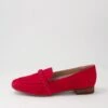 Talii Red Suede Flat Shoes -Lynx Shoes Shop DF12737REDSU 2