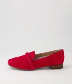 Talii Red Suede Flat Shoes