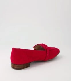 Talii Red Suede Flat Shoes -Lynx Shoes Shop DF12737REDSU 4