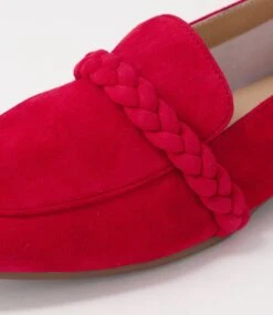 Talii Red Suede Flat Shoes -Lynx Shoes Shop DF12737REDSU 6
