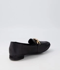 Tucker Black Gold Leather Flat Shoes -Lynx Shoes Shop DF12738BALLE 4
